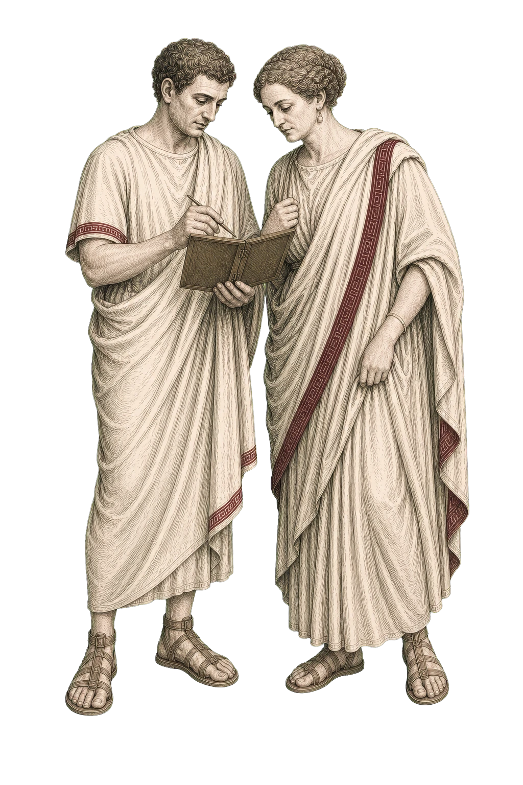 An illustrated Roman nomenclator keeping track of a relationship